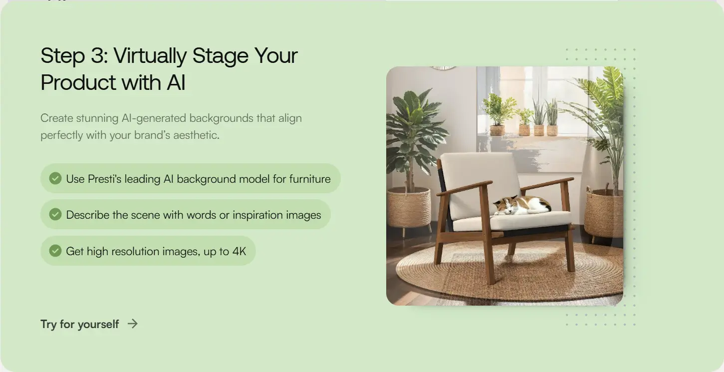 ai background model for furniture